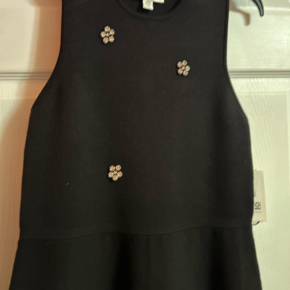 Free Assembly Elegant Black Sleeveless Dress with Floral Accents - Picture 11 of 15